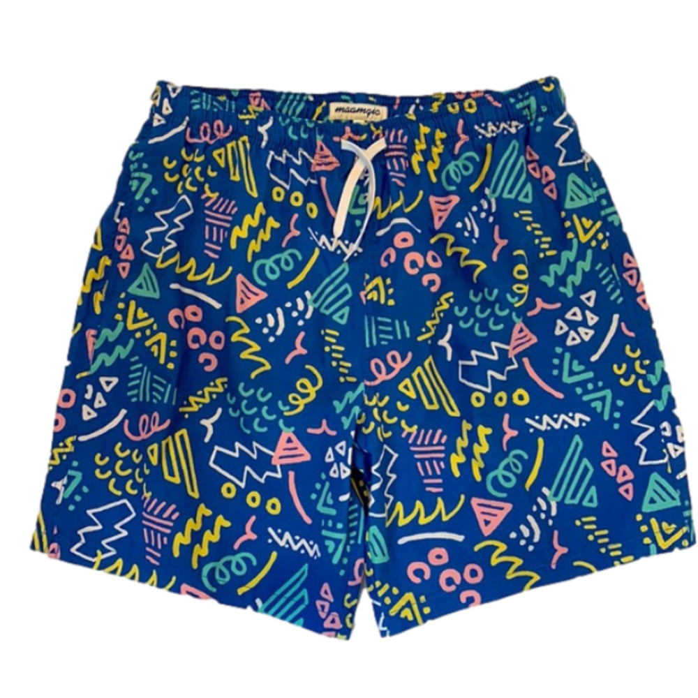maamgic Retro 80s/90s Print Men's Swim Trunks XXL